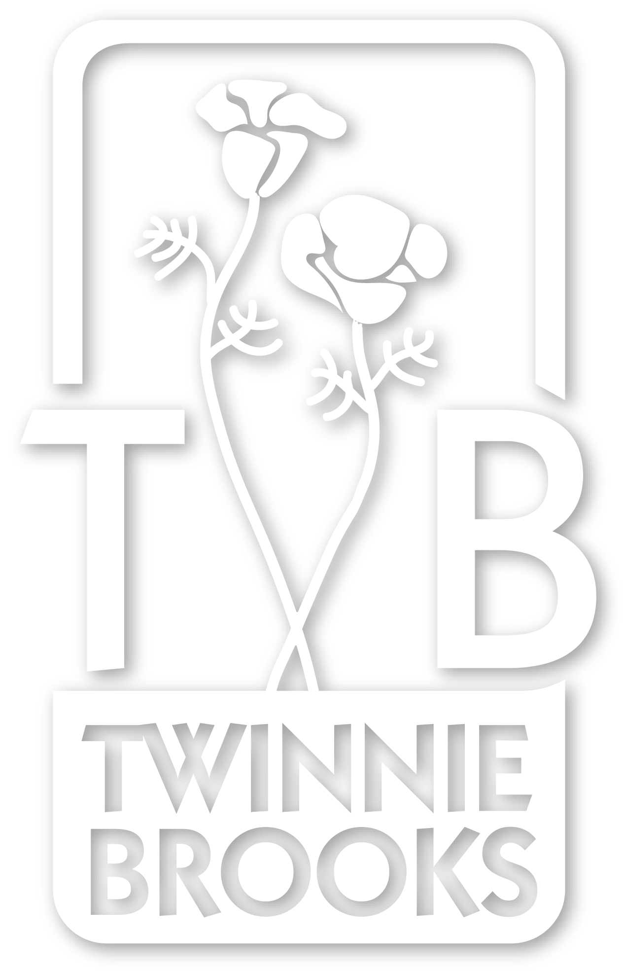 Twinnie Brooks Logo shows twin poppies